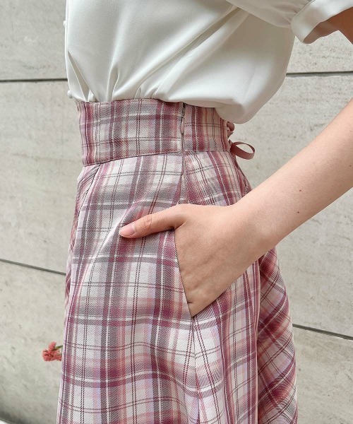 F i.n.t（フィント）の「コルセットチェックフレアースカート/ fint　フィント（スカート・レディース・ブルー/ピンク/イエロー・FREE）」の22枚目の写真