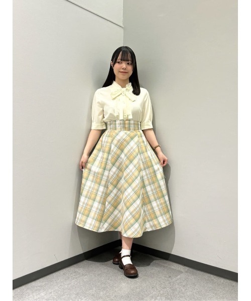 F i.n.t（フィント）の「コルセットチェックフレアースカート/ fint　フィント（スカート・レディース・ブルー/ピンク/イエロー・FREE）」の12枚目の写真