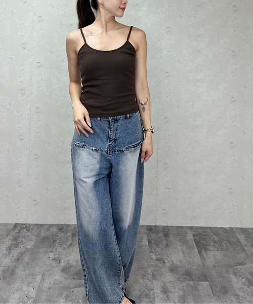 Per sist ence(パーシエンス)の「カットリブカップ付きバックオープンキャミ(キャミソール・レディース・ベージュ/ブラウン/オフホワイト/ブラック・ONE SIZE)」の7枚目の写真