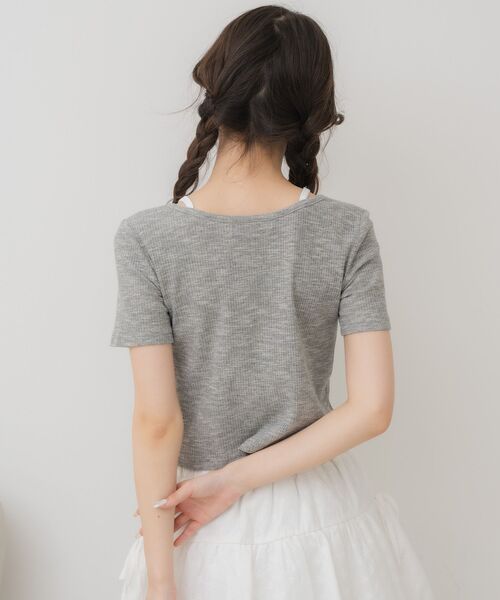 ems excite（エムズエキサイト）の「レースアッププレート付きCT（Tシャツ/カットソー・レディース・ブラウン/ダークグレー/ブラック/ライトベージュ・FREE）」の21枚目の写真