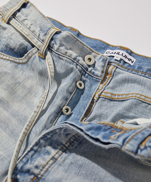 CAHLUMN（カウラム）の「CAHLUMN/カウラム Selvedge Denim Baggy Shorts/セルビッチ デニム バギーショーツ ユーズド（その他パンツ・メンズ・チャコールグレー/ブルー・SMALL/MEDIUM/LARGE/X-LARGE/XX-LARGE）」の8枚目の写真