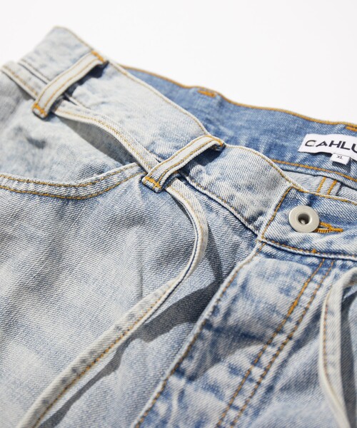 CAHLUMN（カウラム）の「CAHLUMN/カウラム Selvedge Denim Baggy Shorts/セルビッチ デニム バギーショーツ ユーズド（その他パンツ・メンズ・チャコールグレー/ブルー・SMALL/MEDIUM/LARGE/X-LARGE/XX-LARGE）」の7枚目の写真