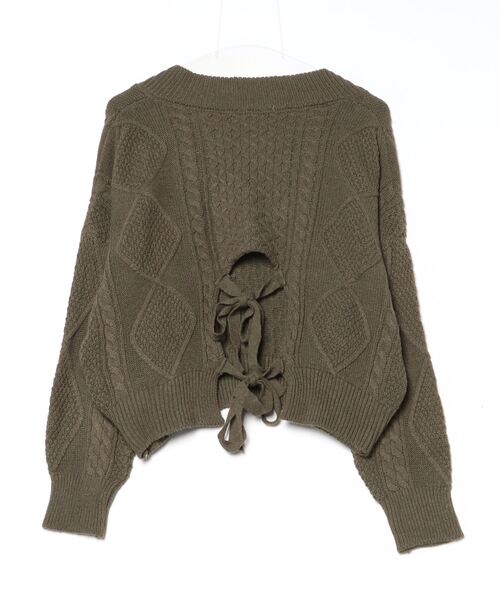ROOPTOKYO(ループトウキョウ)の「Short Cable Knit / ショート丈 ケーブルリボンニット(ニット/セーター・レディース・カーキ/ホワイト・FREE)」の19枚目の写真