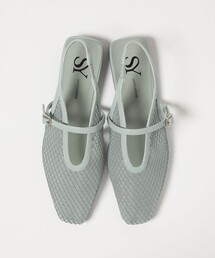 Odette e Odile パンプス　グリーン　新品 スクエアバックベルト パンプス40↓↑