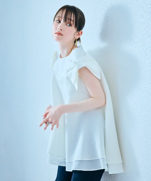 ブラウス シャツ リボンスリーブプルオーバー レディース リボンスリーブプルオーバー（シャツ/ブラウス）｜Audie a Muses