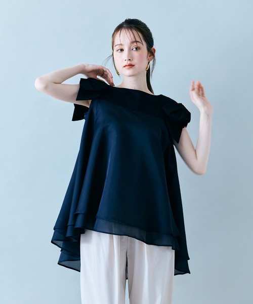 ブラウス シャツ リボンスリーブプルオーバー レディース リボンスリーブプルオーバー（シャツ/ブラウス）｜Audie a Muses