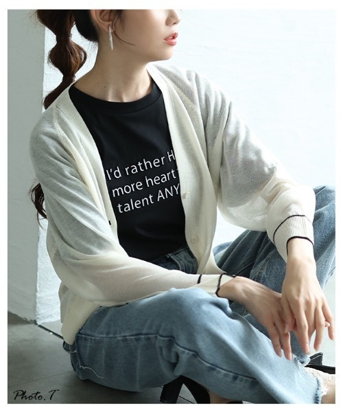 Sawa a la mode（サワアラモード）の「立体メッセージロゴカットソー（Tシャツ/カットソー・レディース・ブルー/ブラック/ホワイト・FREE）」の5枚目の写真