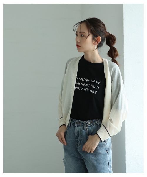 Sawa a la mode（サワアラモード）の「立体メッセージロゴカットソー（Tシャツ/カットソー・レディース・ブルー/ブラック/ホワイト・FREE）」の6枚目の写真