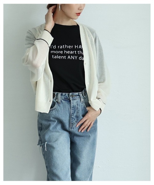 Sawa a la mode（サワアラモード）の「立体メッセージロゴカットソー（Tシャツ/カットソー・レディース・ブルー/ブラック/ホワイト・FREE）」の9枚目の写真