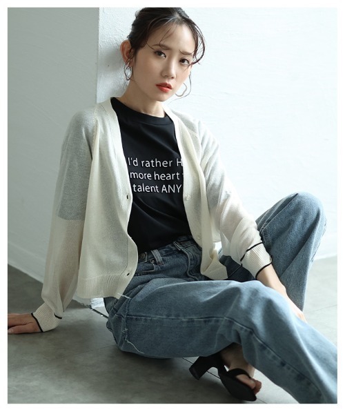 Sawa a la mode（サワアラモード）の「立体メッセージロゴカットソー（Tシャツ/カットソー・レディース・ブルー/ブラック/ホワイト・FREE）」の10枚目の写真