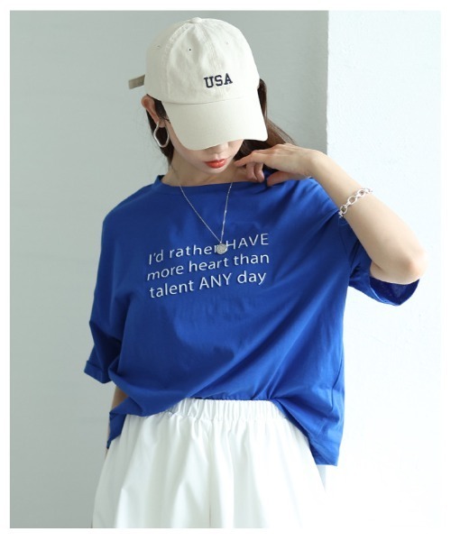 Sawa a la mode（サワアラモード）の「立体メッセージロゴカットソー（Tシャツ/カットソー・レディース・ブルー/ブラック/ホワイト・FREE）」の11枚目の写真
