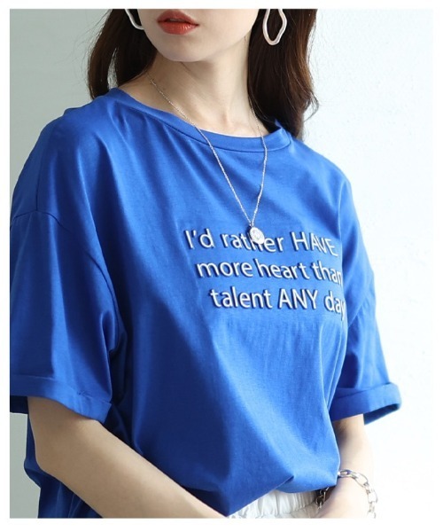 Sawa a la mode（サワアラモード）の「立体メッセージロゴカットソー（Tシャツ/カットソー・レディース・ブルー/ブラック/ホワイト・FREE）」の12枚目の写真