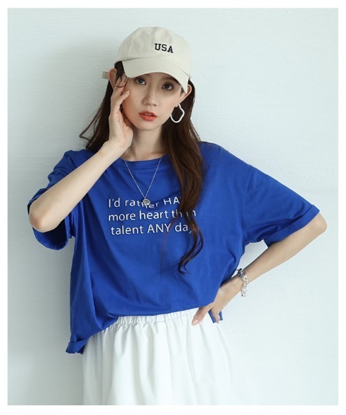 Sawa a la mode（サワアラモード）の「立体メッセージロゴカットソー（Tシャツ/カットソー・レディース・ブルー/ブラック/ホワイト・FREE）」の14枚目の写真