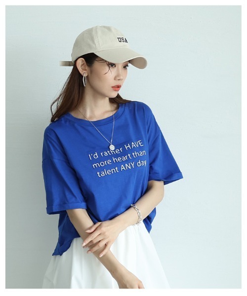Sawa a la mode（サワアラモード）の「立体メッセージロゴカットソー（Tシャツ/カットソー・レディース・ブルー/ブラック/ホワイト・FREE）」の16枚目の写真