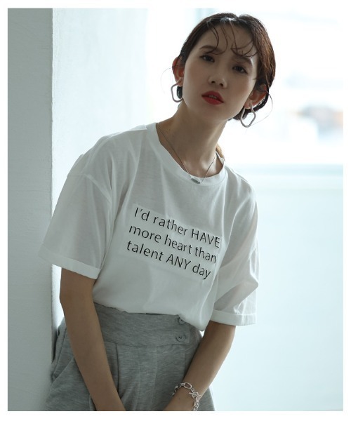 Sawa a la mode（サワアラモード）の「立体メッセージロゴカットソー（Tシャツ/カットソー・レディース・ブルー/ブラック/ホワイト・FREE）」の20枚目の写真