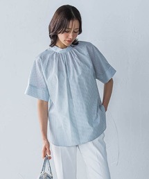 ローンラメストライプブラウス≪手洗い可能≫