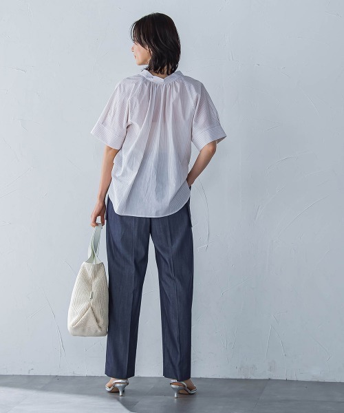 LAUTREAMONT / ロートレアモン ローンラメストライプブラウス≪手洗い可能≫ ローンラメストライプブラウス≪手洗い可能≫ | LAUTREAMONT
