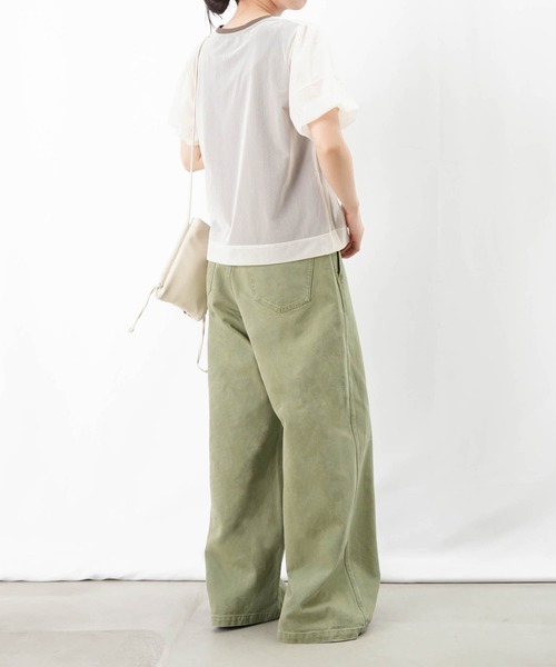 tシャツ LC/LLL シフォンダブルレイヤーTee/チュールパフスリーブTシャツ レディース LADY LUCK LUCA tシャツ LC/LLL シフォンダブルレイヤーTee
