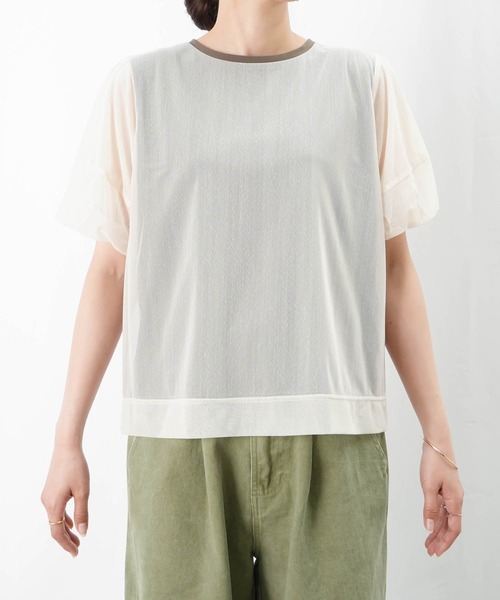 tシャツ LC/LLL シフォンダブルレイヤーTee/チュールパフスリーブTシャツ レディース LADY LUCK LUCA tシャツ LC/LLL シフォンダブルレイヤーTee