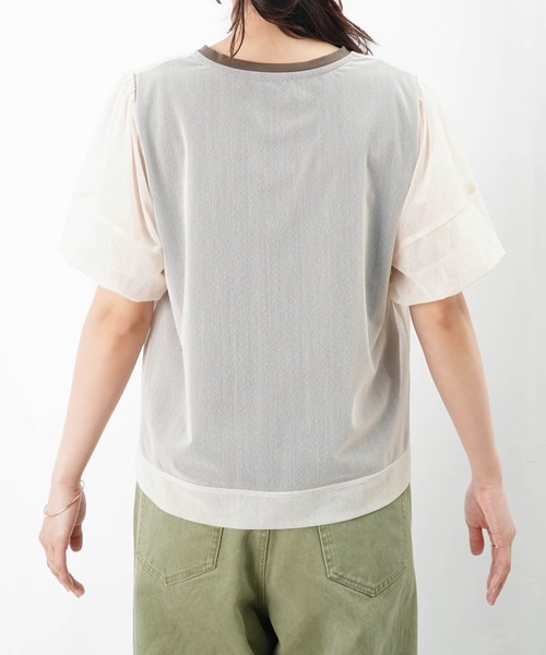 tシャツ LC/LLL シフォンダブルレイヤーTee/チュールパフスリーブTシャツ レディース LADY LUCK LUCA tシャツ LC/LLL シフォンダブルレイヤーTee