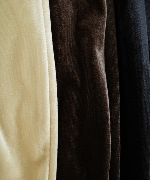 Louere（ルエレ）の「ハイウエストべロアナロースカート（スカート・レディース・クリーム/ブラック/ブラウン・X-LARGE/LARGE/MEDIUM/SMALL）」の4枚目の写真