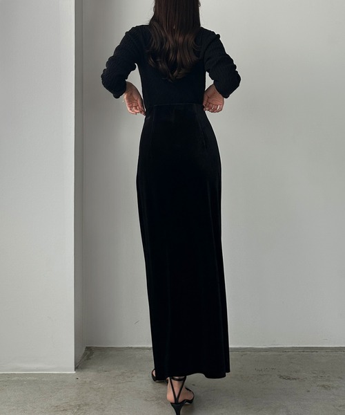 Louere（ルエレ）の「ハイウエストべロアナロースカート（スカート・レディース・クリーム/ブラック/ブラウン・X-LARGE/LARGE/MEDIUM/SMALL）」の8枚目の写真