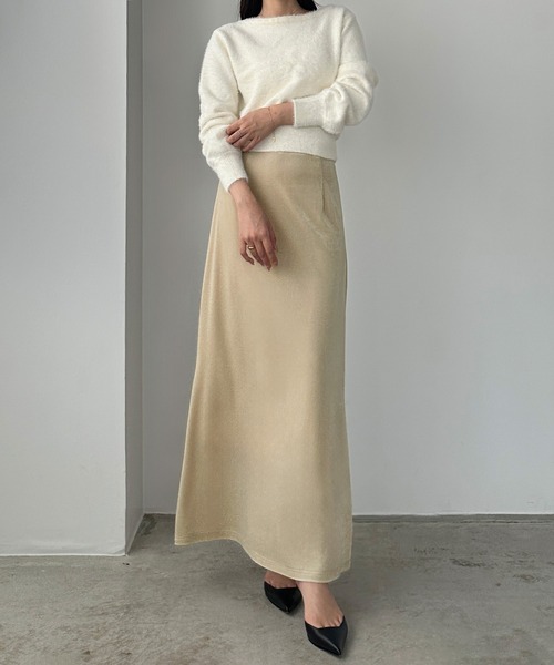 Louere（ルエレ）の「ハイウエストべロアナロースカート（スカート・レディース・クリーム/ブラック/ブラウン・X-LARGE/LARGE/MEDIUM/SMALL）」の14枚目の写真