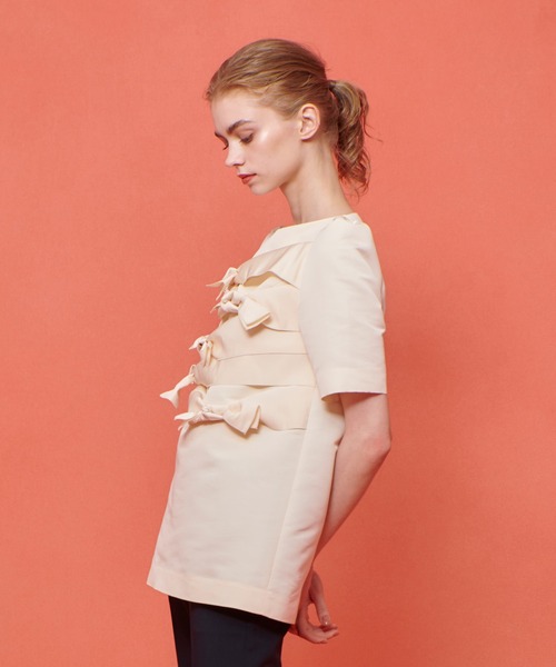 ゆき　LOULOU WILLOUGHBY リボン　ブラウス　シャツ　白 LOULOU WILLOUGHBY（ルルウィルビー） ブラウス シャツ 「LOULOU