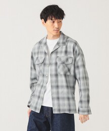 BEAMS | オンブレチェック オープンカラー シャツ(シャツ/ブラウス)