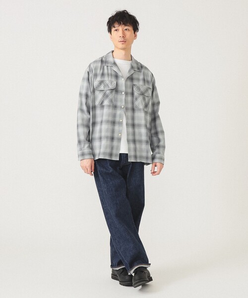 SSZ オンブレチェックシャツ ネルシャツ サイズM beams SSZ オンブレチェックシャツ ネルシャツ サイズM beams