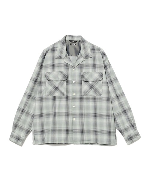 BEAMS(ビームス)の「オンブレチェック オープンカラー シャツ(シャツ/ブラウス・メンズ・ライトグレー/ネイビー・S/M/L/XL)」の7枚目の写真