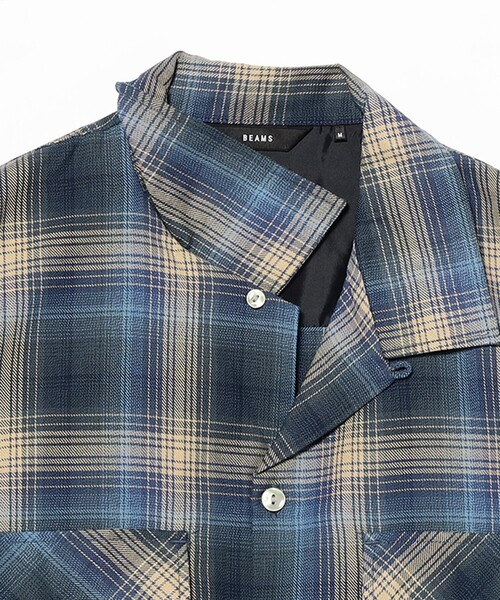 BEAMS(ビームス)の「オンブレチェック オープンカラー シャツ(シャツ/ブラウス・メンズ・ライトグレー/ネイビー・S/M/L/XL)」の10枚目の写真
