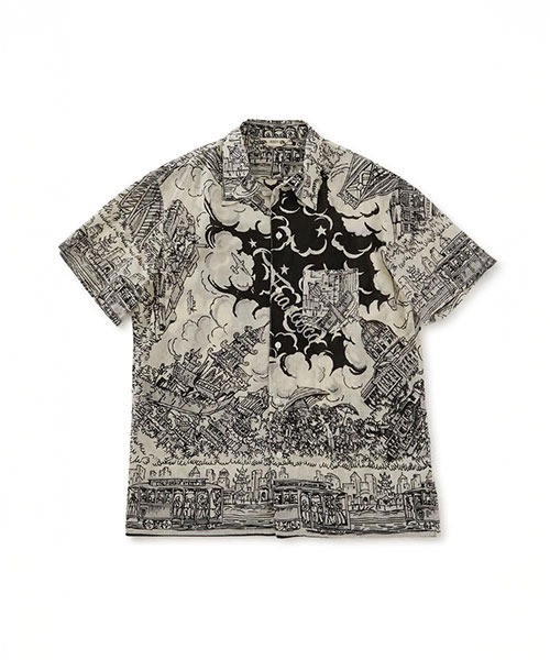 HOLLYWOOD RANCH MARKET(ハリウッドランチマーケット)の「BINDU /モノクロームマップ コットンボイル ハワイアンシャツ(シャツ/ブラウス・メンズ・B/A/C・M/L/XL)」の3枚目の写真