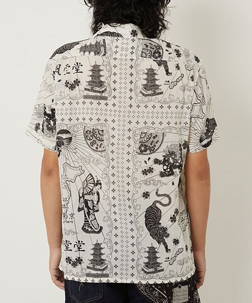 HOLLYWOOD RANCH MARKET(ハリウッドランチマーケット)の「BINDU /モノクロームマップ コットンボイル ハワイアンシャツ(シャツ/ブラウス・メンズ・B/A/C・M/L/XL)」の6枚目の写真