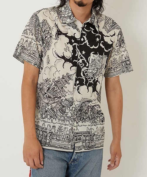 HOLLYWOOD RANCH MARKET(ハリウッドランチマーケット)の「BINDU /モノクロームマップ コットンボイル ハワイアンシャツ(シャツ/ブラウス・メンズ・B/A/C・M/L/XL)」の10枚目の写真