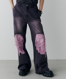 新品Ample パープル系　パンツ　38 メンズのパンツ（パープル/紫色系・ワイド・ルーズ