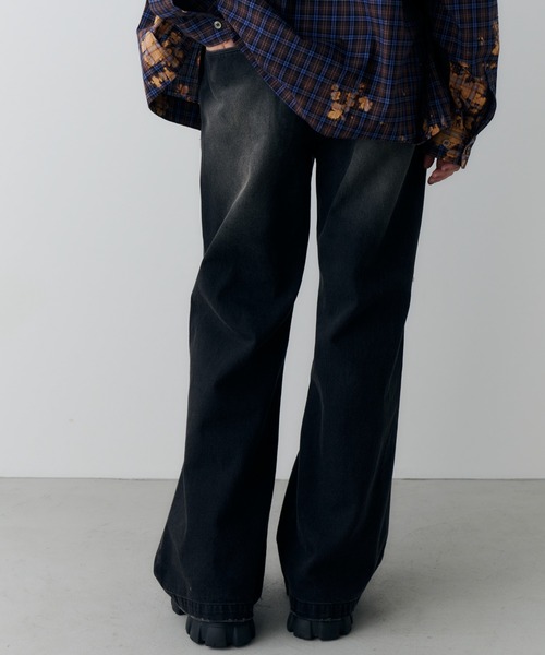 AIVER（アイバー）の「AIVER　オーバーダイフレアダメージデニム（デニムパンツ・メンズ・グリーン/パープル/ブラック・LARGE/MEDIUM/SMALL）」の15枚目の写真