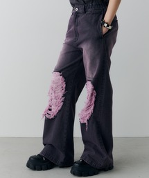 AIVER（アイバー）の「AIVER　オーバーダイフレアダメージデニム（デニムパンツ）」