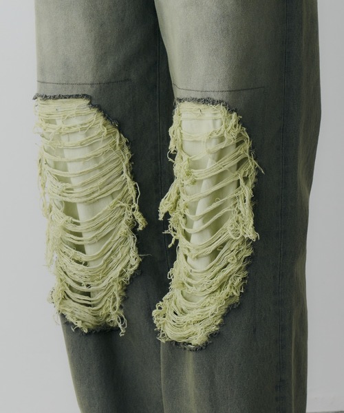 AIVER（アイバー）の「AIVER　オーバーダイフレアダメージデニム（デニムパンツ・メンズ・グリーン/パープル/ブラック・LARGE/MEDIUM/SMALL）」の20枚目の写真