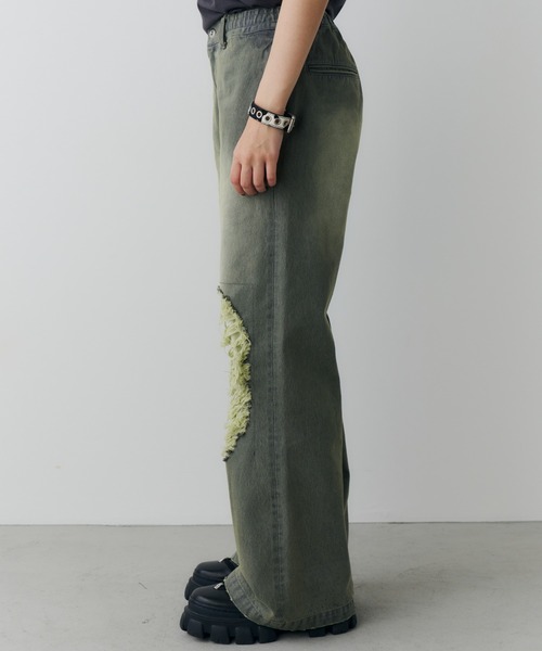 AIVER（アイバー）の「AIVER　オーバーダイフレアダメージデニム（デニムパンツ・メンズ・グリーン/パープル/ブラック・LARGE/MEDIUM/SMALL）」の19枚目の写真