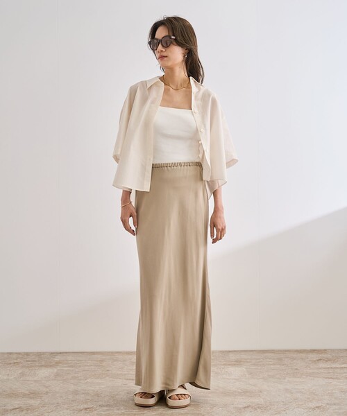 ROPE'（ロペ）の「【洗える】コットンシアークロップドシャツ（シャツ/ブラウス・レディース・ブラック/サックスブルー/ホワイト・FREE）」の9枚目の写真