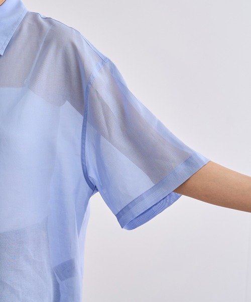 ROPE'（ロペ）の「【洗える】コットンシアークロップドシャツ（シャツ/ブラウス・レディース・ブラック/サックスブルー/ホワイト・FREE）」の22枚目の写真