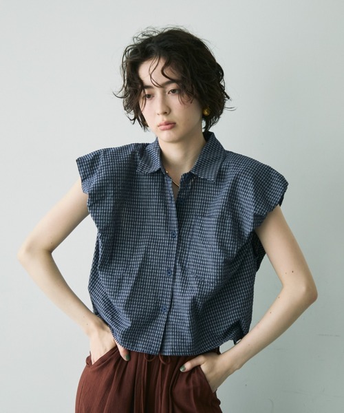 HEIHEI チェック柄 バルーンスリーブ シャツ ギンガムチェック柄