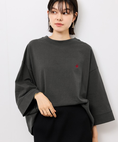 BEVERLY HILLS POLO CLUB（ビバリーヒルズポロクラブ）の「【BEVERLY HILLS POLO CLUB/ビバリーヒルズポロクラブ】ワイドスリーブTシャツ（Tシャツ/カットソー・レディース・チャコールグレー/ホワイト/サックスブルー・38）」の2枚目の写真