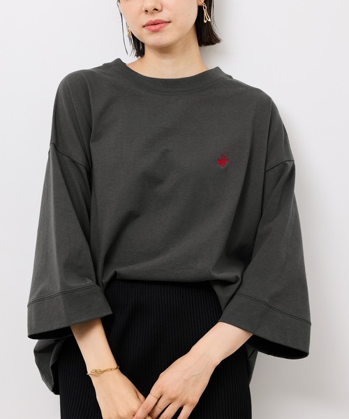 BEVERLY HILLS POLO CLUB（ビバリーヒルズポロクラブ）の「【BEVERLY HILLS POLO CLUB/ビバリーヒルズポロクラブ】ワイドスリーブTシャツ（Tシャツ/カットソー・レディース・チャコールグレー/ホワイト/サックスブルー・38）」の22枚目の写真