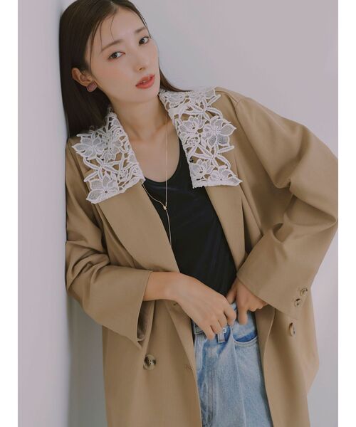 セール】レースデタッチドカラージャケット（テーラードジャケット