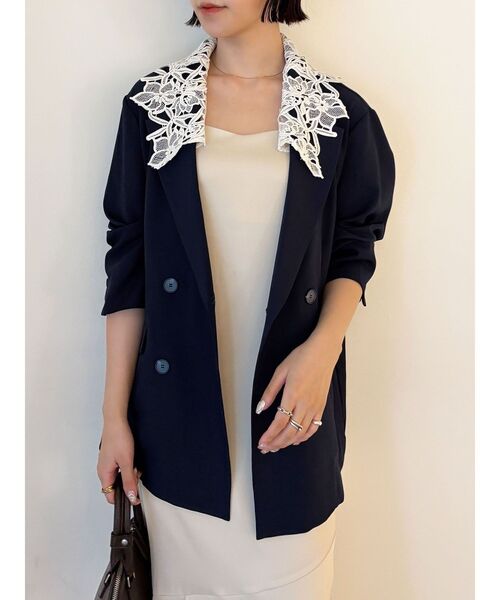 セール】レースデタッチドカラージャケット（テーラードジャケット