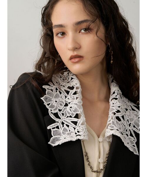 LAGUNAMOON（ラグナムーン）の「レースデタッチドカラージャケット（テーラードジャケット・レディース・ブラック/ベージュ/ネイビー・FREE）」の8枚目の写真