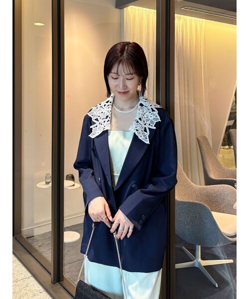 LAGUNAMOON（ラグナムーン）の「レースデタッチドカラージャケット（テーラードジャケット・レディース・ブラック/ベージュ/ネイビー・FREE）」の10枚目の写真