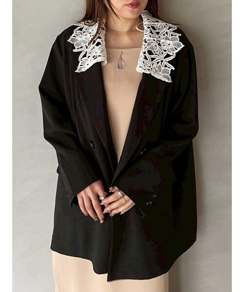 セール】レースデタッチドカラージャケット（テーラードジャケット